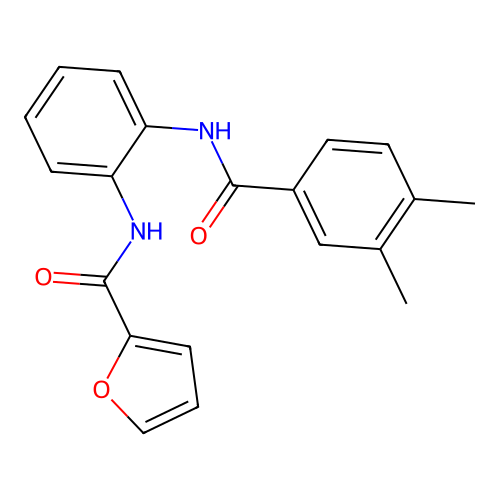 N-[2-[(3,4-dimethylbenzoyl)amino]phenyl]furan-2-carboxamide structure