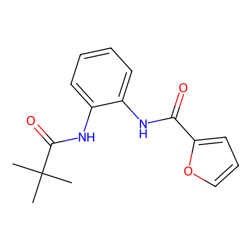 N-[2-(2,2-dimethylpropanoylamino)phenyl]furan-2-carboxamide structure
