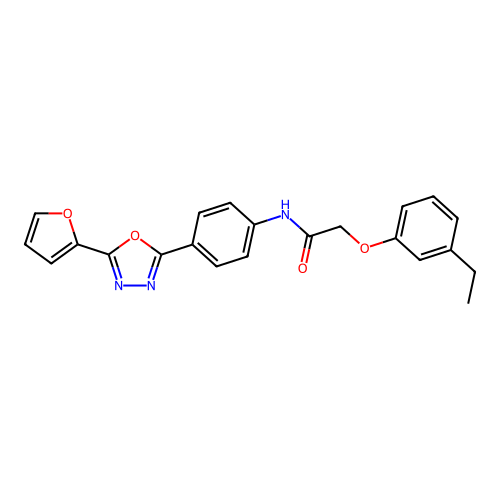 2-(3-ethylphenoxy)-N-[4-[5-(furan-2-yl)-1,3,4-oxadiazol-2-yl]phenyl]acetamide structure