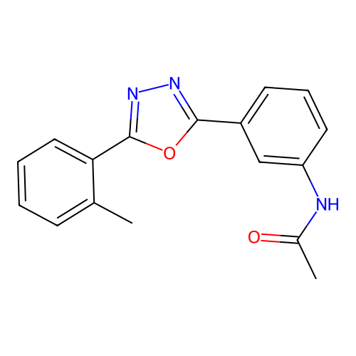 N-[3-[5-(2-methylphenyl)-1,3,4-oxadiazol-2-yl]phenyl]acetamide structure