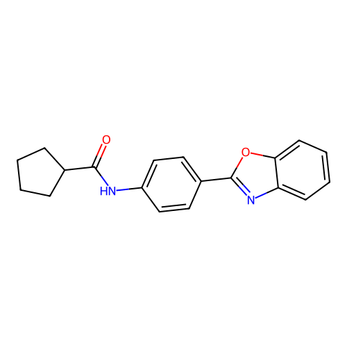 N-[4-(1,3-benzoxazol-2-yl)phenyl]cyclopentanecarboxamide structure