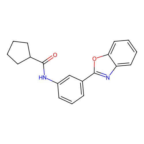 N-[3-(1,3-benzoxazol-2-yl)phenyl]cyclopentanecarboxamide structure