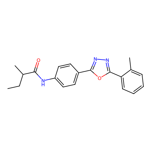 2-methyl-N-[4-[5-(2-methylphenyl)-1,3,4-oxadiazol-2-yl]phenyl]butanamide structure