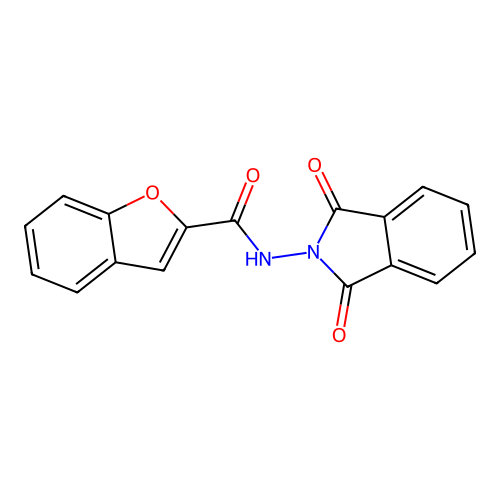 N-(1,3-dioxoisoindol-2-yl)-1-benzofuran-2-carboxamide structure