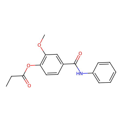 2-Methoxy-4-(phenylcarbamoyl)phenyl propanoate structure