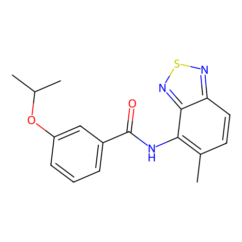 3-isopropoxy-N-(5-methyl-2,1,3-benzothiadiazol-4-yl)benzamide structure