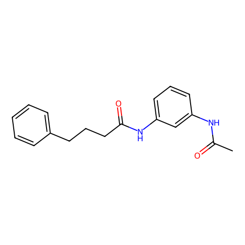 N-[3-(acetylamino)phenyl]-4-phenylbutanamide structure
