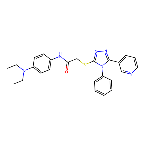 N-[4-(diethylamino)phenyl]-2-{[4-phenyl-5-(pyridin-3-yl)-4H-1,2,4-triazol-3-yl]sulfanyl}acetamide structure