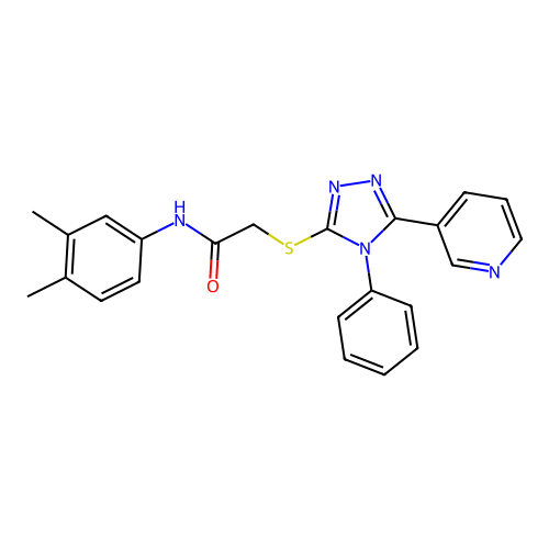 N-(3,4-dimethylphenyl)-2-[(4-phenyl-5-pyridin-3-yl-1,2,4-triazol-3-yl)sulfanyl]acetamide structure