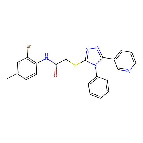 N-(2-bromo-4-methylphenyl)-2-{[4-phenyl-5-(pyridin-3-yl)-4H-1,2,4-triazol-3-yl]sulfanyl}acetamide structure