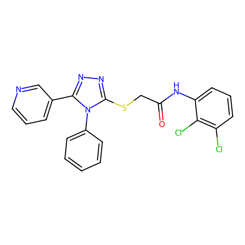 C21H15Cl2N5OS structure