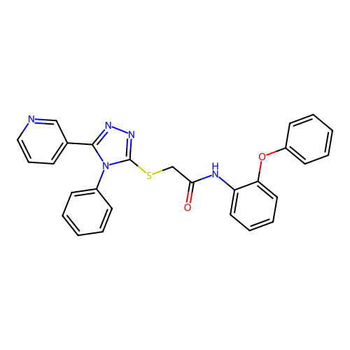 N-(2-phenoxyphenyl)-2-[(4-phenyl-5-pyridin-3-yl-1,2,4-triazol-3-yl)sulfanyl]acetamide structure