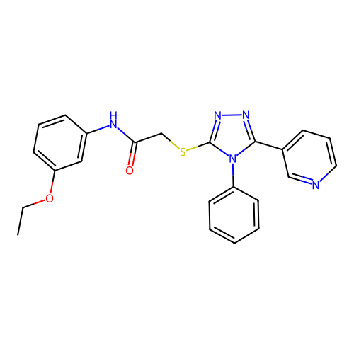N-(3-ethoxyphenyl)-2-[(4-phenyl-5-pyridin-3-yl-1,2,4-triazol-3-yl)sulfanyl]acetamide structure