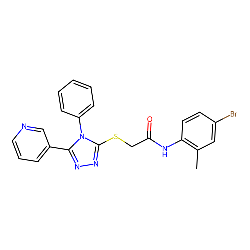 N-(4-bromo-2-methylphenyl)-2-{[4-phenyl-5-(pyridin-3-yl)-4H-1,2,4-triazol-3-yl]sulfanyl}acetamide structure