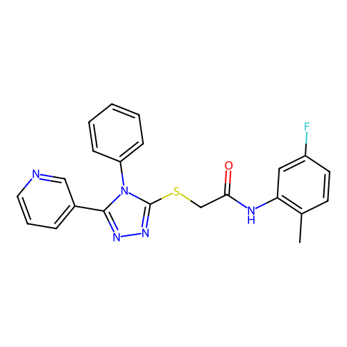 C22H18FN5OS structure