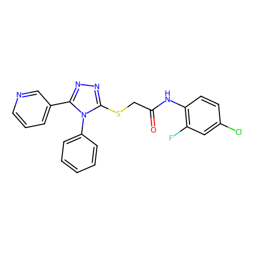 C21H15ClFN5OS structure