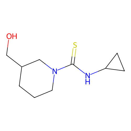 N-cyclopropyl-3-(hydroxymethyl)piperidine-1-carbothioamide structure