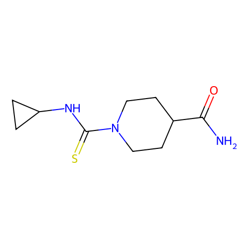 1-(Cyclopropylcarbamothioyl)piperidine-4-carboxamide structure