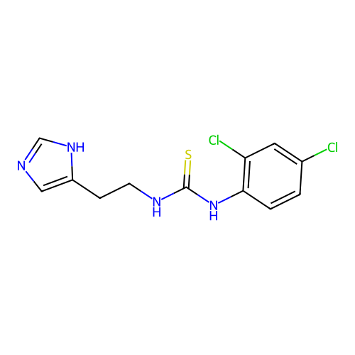 1-(2,4-dichlorophenyl)-3-[2-(1H-imidazol-4-yl)ethyl]thiourea structure