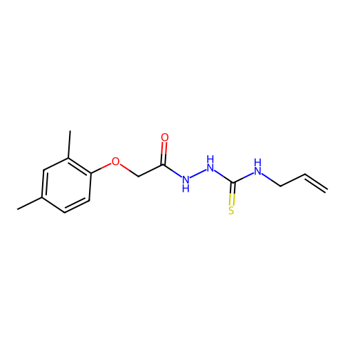 2-(2,4-dimethylphenoxy)-N-{[(prop-2-en-1-yl)carbamothioyl]amino}acetamide structure