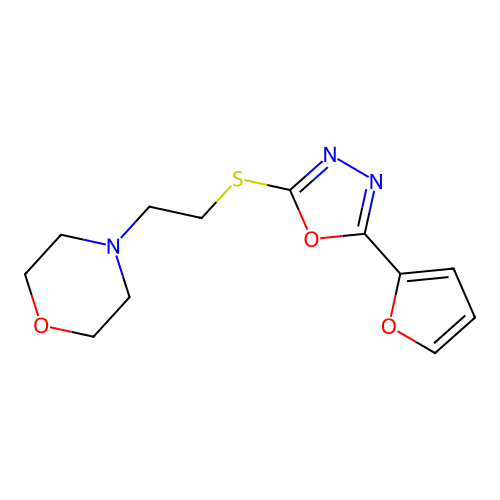 5-(2-Furyl)-1,3,4-oxadiazol-2-yl 2-(4-morpholinyl)ethyl sulfide structure