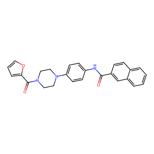 N-[4-[4-(furan-2-carbonyl)piperazin-1-yl]phenyl]naphthalene-2-carboxamide structure
