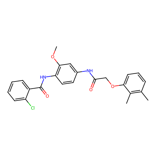 2-chloro-N-[4-[[2-(2,3-dimethylphenoxy)acetyl]amino]-2-methoxyphenyl]benzamide structure