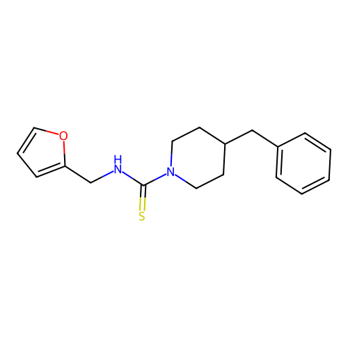 4-benzyl-N-(furan-2-ylmethyl)piperidine-1-carbothioamide structure