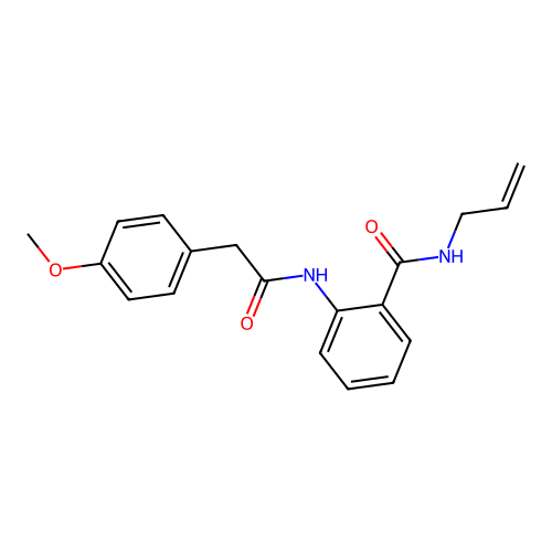 2-[[2-(4-methoxyphenyl)acetyl]amino]-N-prop-2-enylbenzamide structure