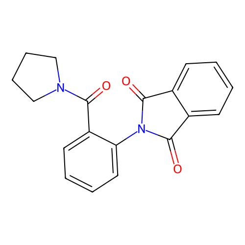 2-[2-(Pyrrolidine-1-carbonyl)phenyl]isoindole-1,3-dione structure
