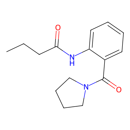 N-[2-(pyrrolidine-1-carbonyl)phenyl]butanamide structure