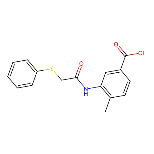 4-Methyl-3-{[(phenylsulfanyl)acetyl]amino}benzoic acid structure