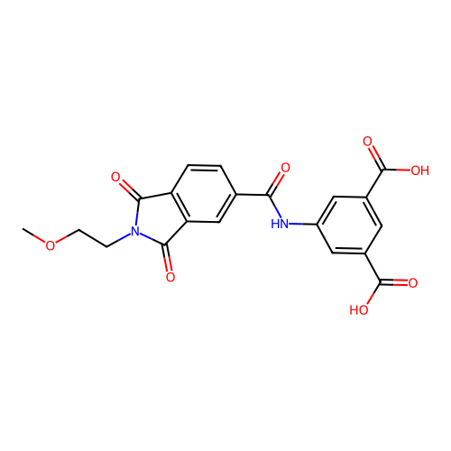 5-(2-(2-methoxyethyl)-1,3-dioxoisoindoline-5-carboxamido)isophthalic acid structure