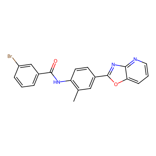 3-bromo-N-(2-methyl-4-[1,3]oxazolo[4,5-b]pyridin-2-ylphenyl)benzamide structure