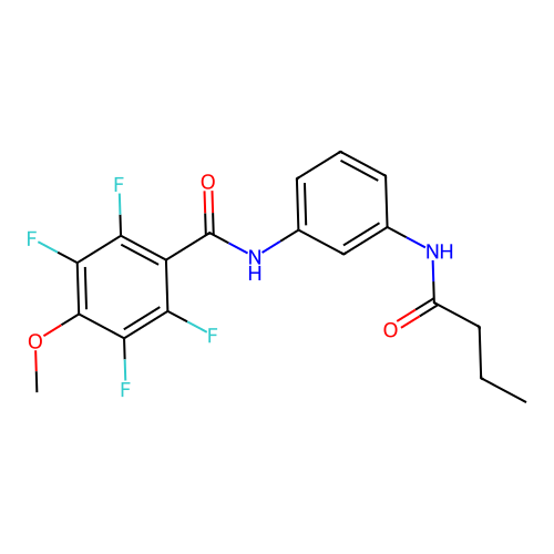 N-[3-(butanoylamino)phenyl]-2,3,5,6-tetrafluoro-4-methoxybenzamide structure