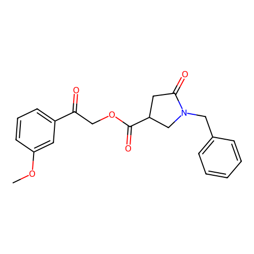 2-(3-Methoxyphenyl)-2-oxoethyl 1-benzyl-5-oxo-3-pyrrolidinecarboxylate structure