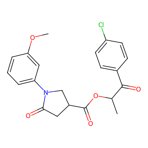 1-(4-chlorophenyl)-1-oxopropan-2-yl 1-(3-methoxyphenyl)-5-oxopyrrolidine-3-carboxylate structure
