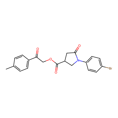 2-(4-Methylphenyl)-2-oxoethyl 1-(4-bromophenyl)-5-oxo-3-pyrrolidinecarboxylate structure