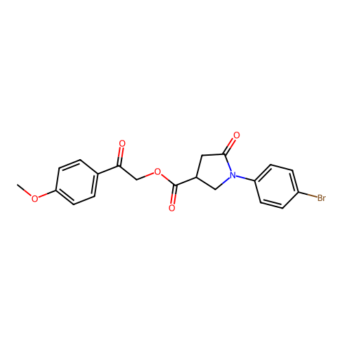 2-(4-Methoxyphenyl)-2-oxoethyl 1-(4-bromophenyl)-5-oxo-3-pyrrolidinecarboxylate structure