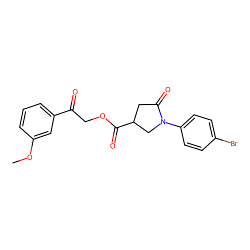 2-(3-Methoxyphenyl)-2-oxoethyl 1-(4-bromophenyl)-5-oxo-3-pyrrolidinecarboxylate structure