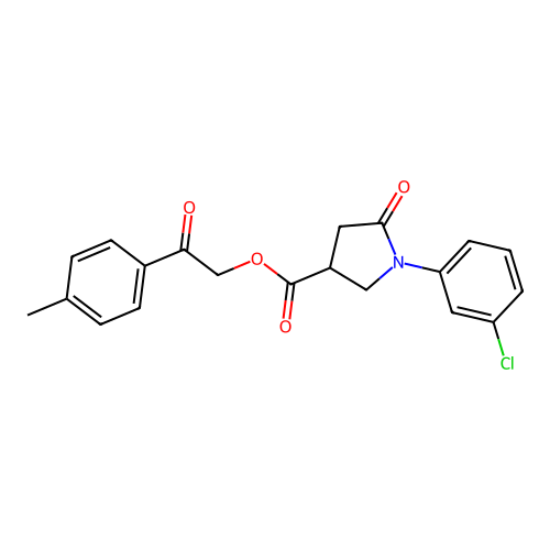 2-(4-Methylphenyl)-2-oxoethyl 1-(3-chlorophenyl)-5-oxo-3-pyrrolidinecarboxylate structure