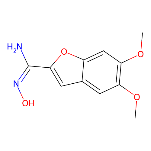 2-Benzofurancarboximidamide, 5,6-dimethoxy-N-hydroxy- structure