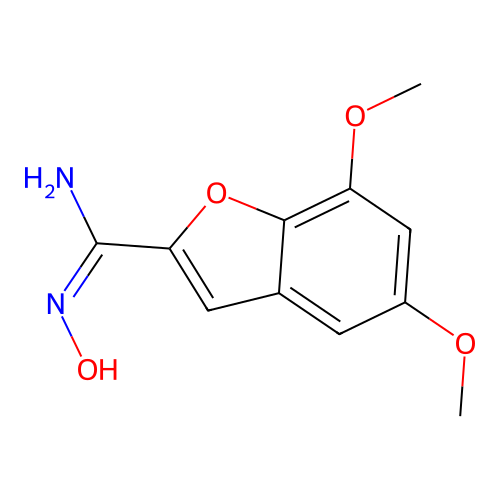 2-Benzofurancarboximidamide, 5,7-dimethoxy-N-hydroxy- structure