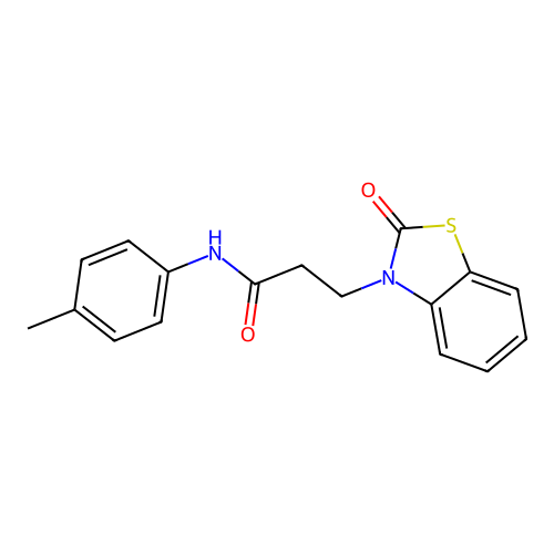 N-(4-methylphenyl)-3-(2-oxo-1,3-benzothiazol-3-yl)propanamide structure