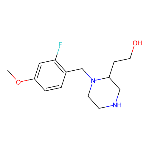 2-[1-(2-Fluoro-4-methoxybenzyl)-2-piperazinyl]ethanol structure