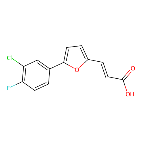 3-[5-(3-Chloro-4-fluorophenyl)furan-2-yl]prop-2-enoic acid structure