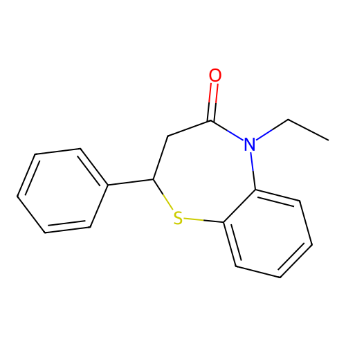 5-ethyl-2-phenyl-2,3-dihydrobenzo[b][1,4]thiazepin-4(5H)-one structure