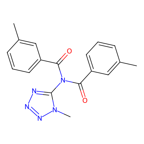 3-methyl-N-(3-methylbenzoyl)-N-(1-methyltetrazol-5-yl)benzamide structure