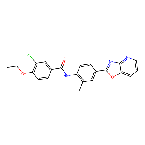 3-chloro-4-ethoxy-N-[2-methyl-4-([1,3]oxazolo[4,5-b]pyridin-2-yl)phenyl]benzamide structure