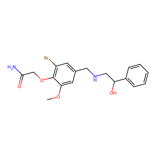 2-(2-Bromo-4-{[(2-hydroxy-2-phenylethyl)amino]methyl}-6-methoxyphenoxy)acetamide structure